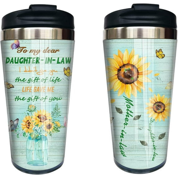 Daughter-in-Law Gifts Tumbler - Daughter in Law Gift Ideas - Funny Mothers Day, Wedding, Birthday Gift for Daughter in Law from Mother Law, Christmas Future Daughter in Law Coffee Cup 15oz 1PC