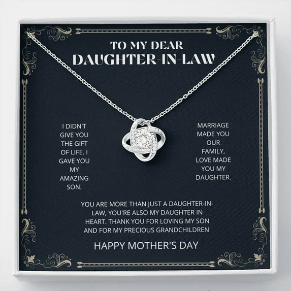 Daughter-in-Law Love Knot Necklace, Birthday, Wedding Gift