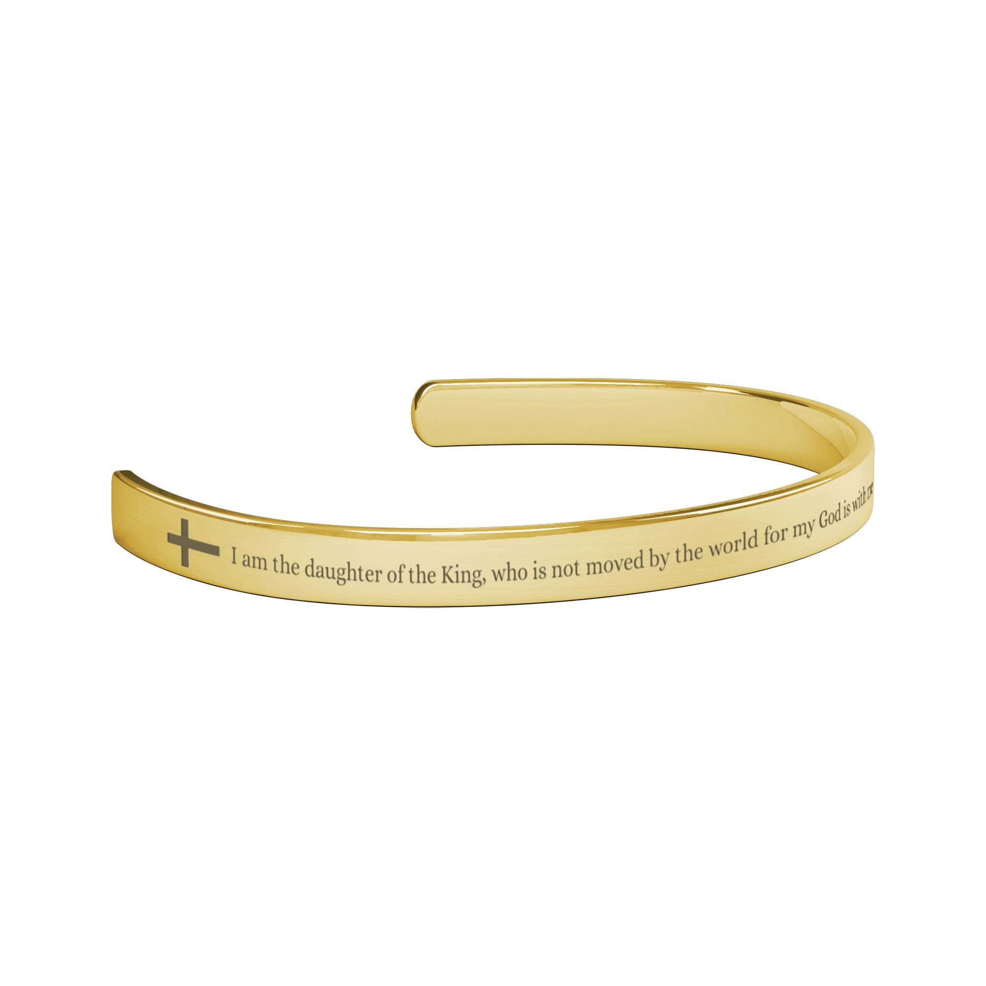 Daughter of the King Christian Cross Cuff Bracelet, Baptism or Confirmation Gift