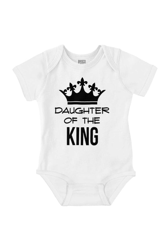 Daughter of the King Daddy Girl Tiara Bodysuit Jumper Girls Infant Baby Brisco Brands NB