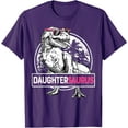 thumbnail image 1 of Daughtersaurus T rex Dinosaur Funny Daughter Saurus Family Unisex T-Shirt for Men Women Kids,Purple Color,Size XL, 1 of 5