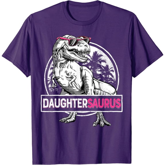 Daughtersaurus T rex Dinosaur Funny Daughter Saurus Family Unisex T-Shirt for Men Women Kids