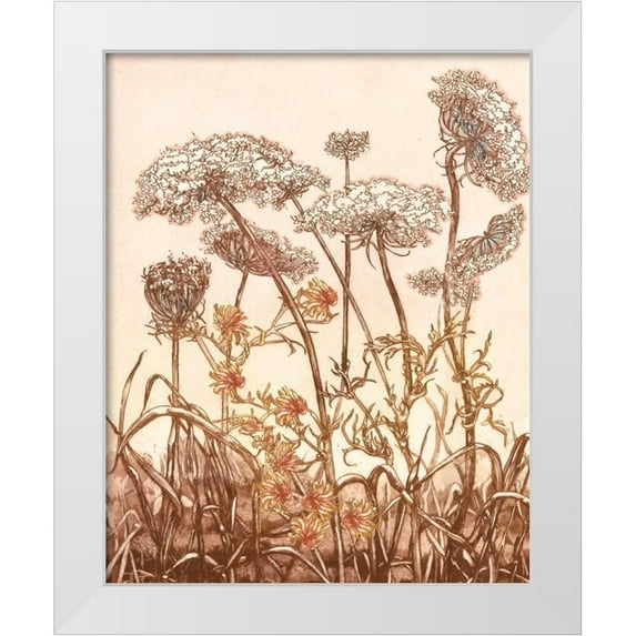 Dauman, B. 12x14 White Modern Wood Framed Museum Art Print Titled - Field of Lace II