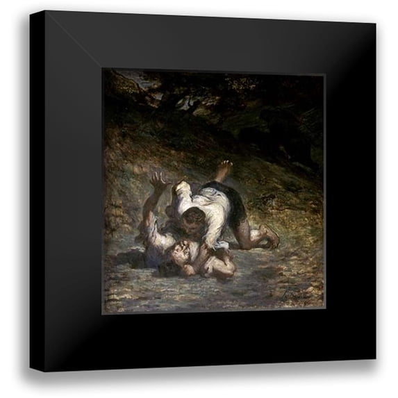 Daumier, Honore 15x16 Black Modern Framed Museum Art Print Titled - Thief and The Ass
