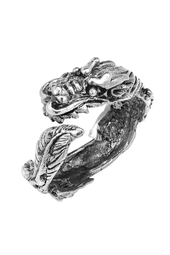 Daunting Warrior Dragon Wrap .925 Sterling Silver Ring-7