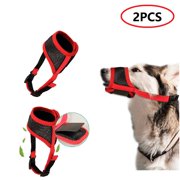 Daupanzees 2PCS Adjustable Loop Dog Muzzle Soft Fabric Dog Mouth Cover Air Mesh Breathable Drinkable Dog Mask Anti Biting Barking Chewing Pets Muzzle for Small Dogs Red