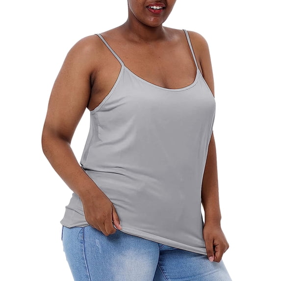 Daupanzees Plus Size Camis for Women Built-in-bra Yoga Tank Tops Workout Athletic Lightweight Solid Camisole Adjustable Strap