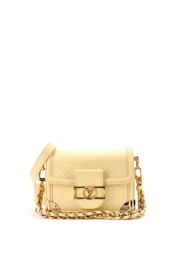 Dauphine Shoulder Bag Nanogram Embossed Leather Mini By Rebag
