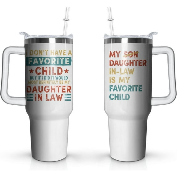 Dauther In law Gifts|Mother In Law Gifts|Father In Law Gifts|40oz Stainless Steel Tumbler With Handle Lid And Straw|Birthday,Christmas,Thanksgiving Gifts For Dauther In law,Mother In Law,Father In Law