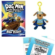 Dav Pilkey Dog Man Twenty Thousand Fleas Under The Sea Gift Set Includes Hardcover Book #11, Dog Mans Bark Knight Backpack Pull Plush Book Character, and Activity Pages