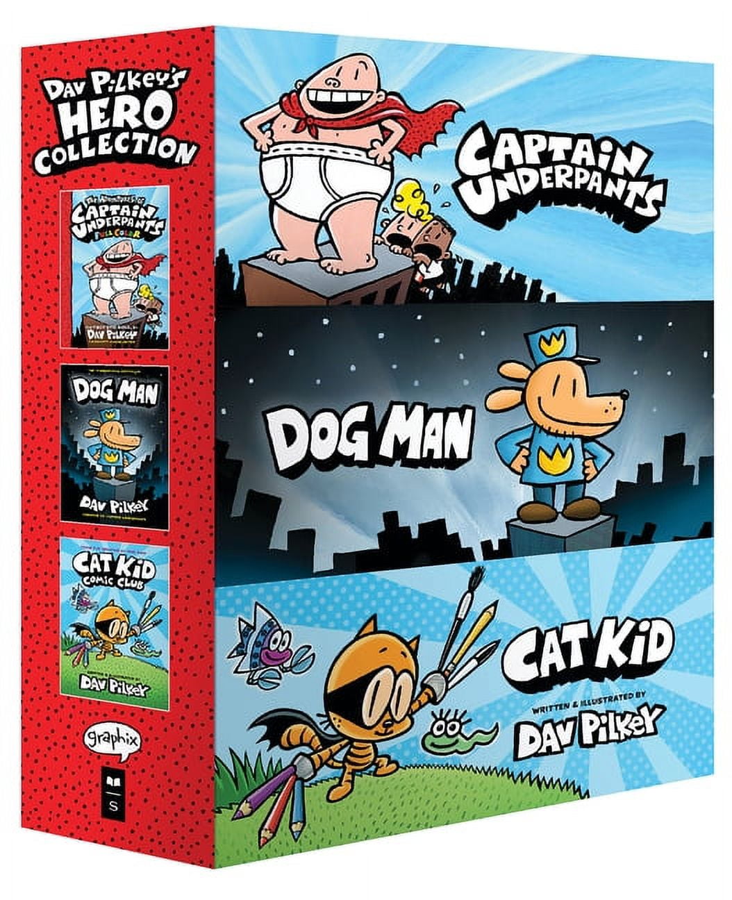 Dav Pilkey's Hero Collection: 3-Book Boxed Set (Captain Underpants #1, Dog Man #1, Cat Kid Comic Club #1) (Other) Dav Pilkey's Hero Collection: 3-Book Boxed Set (Captain Underpants #1, Dog Man #1, Cat Kid Comic Club #1) (Other)