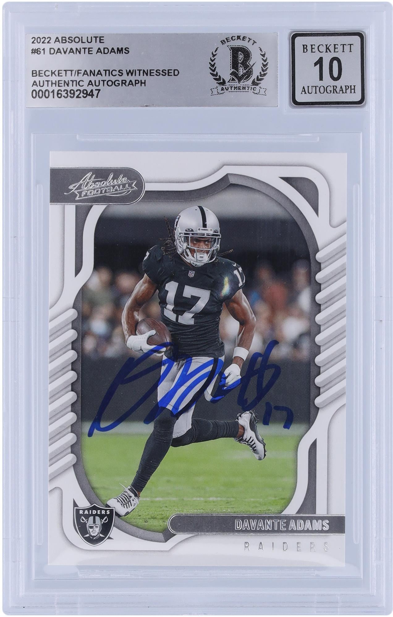 Davante Adams Las Vegas Raiders Autographed 2022 Panini Absolute #61 ...