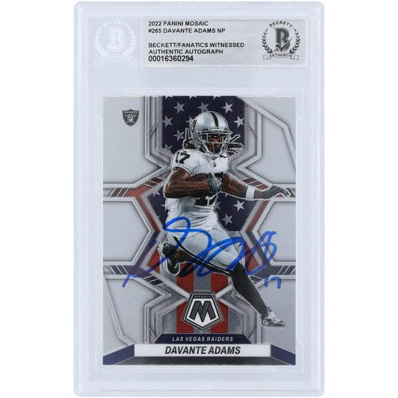Davante Adams Las Vegas Raiders Autographed 2022 Panini Mosaic #265 Beckett Fanatics Witnessed Authenticated Card - Fanatics Authentic Certified