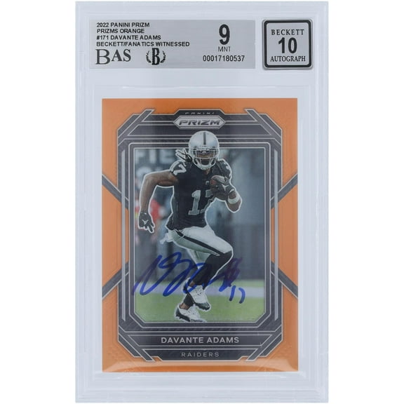 Davante Adams Las Vegas Raiders Autographed 2022 Panini Prizm Orange #171 #/249 Beckett Fanatics Witnessed Authenticated 9/10 Card - Fanatics Authentic Certified