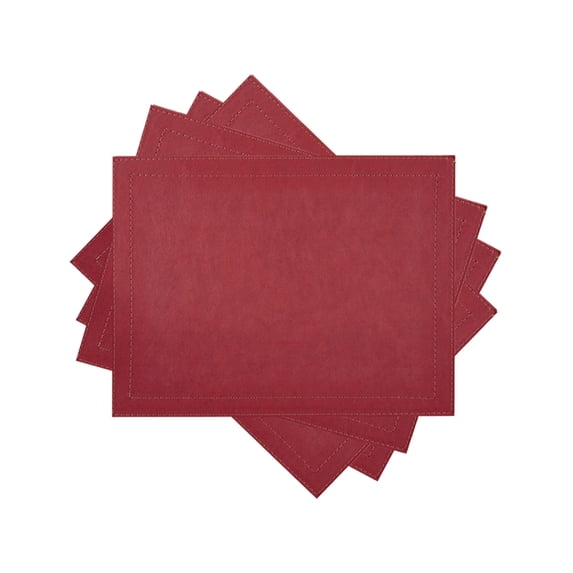 Davanti Placemats - Classic Luxe Rect Ruby Red - Set of 4