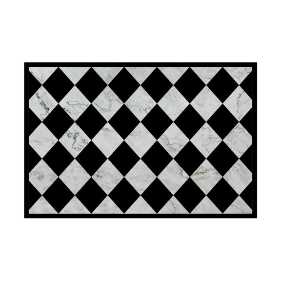 Davanti Vinyl Floor Mat - Medium Marble Checkers - 2'x3'