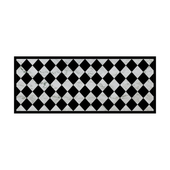 Davanti Vinyl Floor Mat - Medium Marble Checkers - 2'x5'