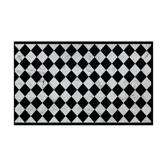 Davanti Vinyl Floor Mat - Medium Marble Checkers - 3'x5'