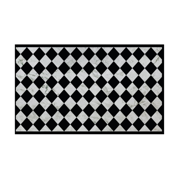 Davanti Vinyl Floor Mat - Medium Marble Checkers - 3'x5'