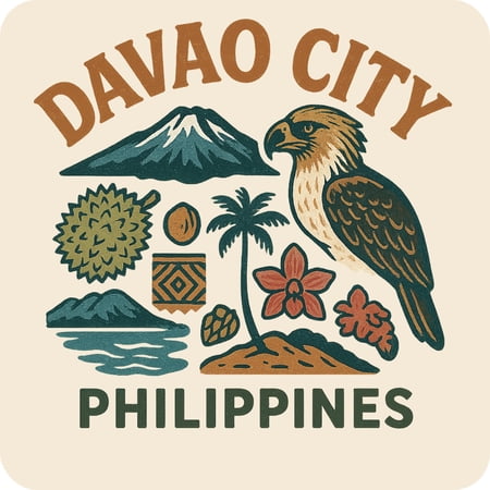 Davao City Philippines Keepsakes Souvenir Vinyl Sticker – Destination Travel Keepsake Collectible (4-Inches Wide)