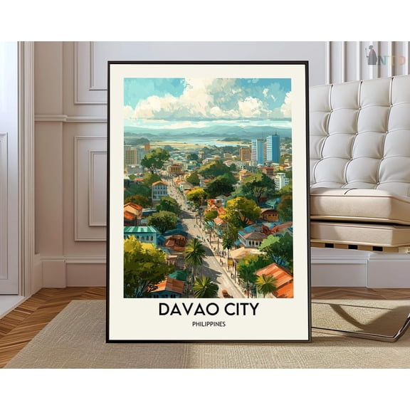 Davao City Philippines Poster, Unframed Paper Poster 8x10in