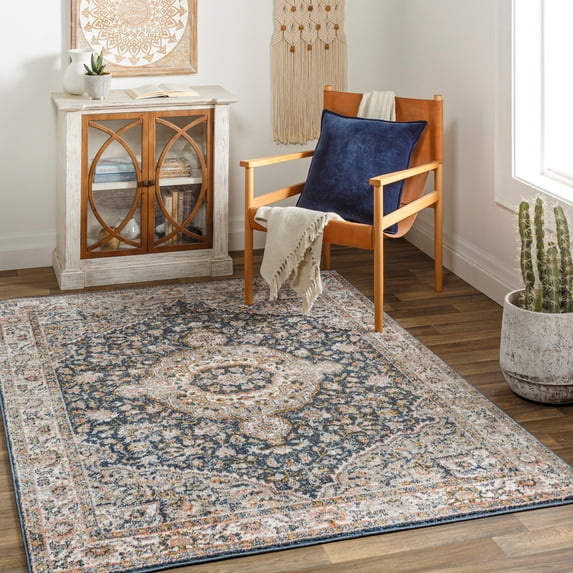 Davaro Navy 9' x 12' Traditional Rectangle Area Rug