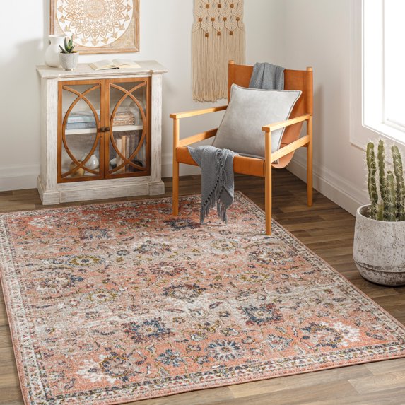 Davaro Orange 9' x 12' Traditional Rectangle Area Rug