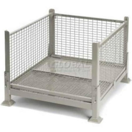 Davco 40.5 x 34.5 x 26 in. Collapsible Wire Mesh Steel Container - Gray - 3200 lbs