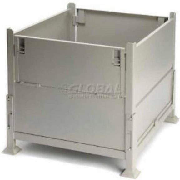 Davco 6099600 40.5 x 34.5 x 32 in. Collapsible Sheet Metal Steel Container - Gray - 3200 lbs
