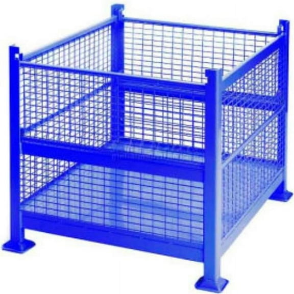 Davco 5712519 40.5 x 34.5 x 32 in. Wire Mesh Steel Container - Blue - 3200 lbs