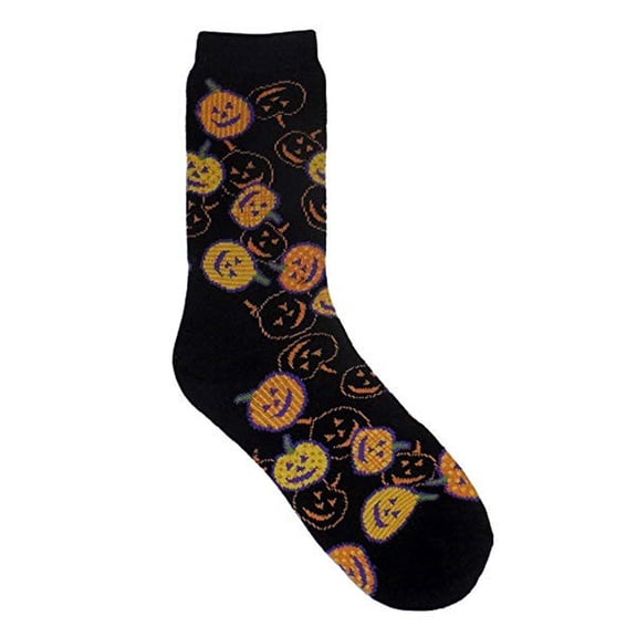 Davco Big Girls' Pumpkin Crew Socks (Sock Size: 6-8.5 - Shoe Size: 10.5-4)