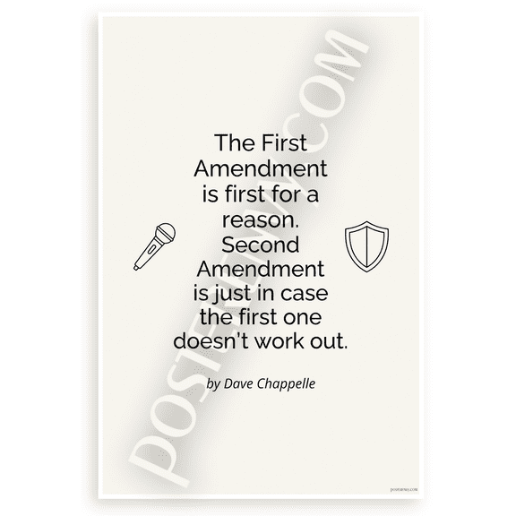 Dave Chappelle 'First Amendment Reason Second In Case' Funny 12x18 US Made Poster