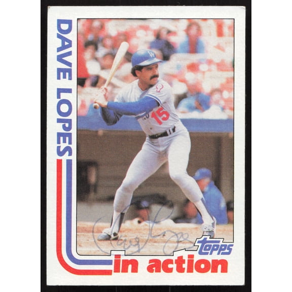 Dave Davey Lopes Autographed 1982 Topps Card #741 Los Angeles Dodgers SKU #264837