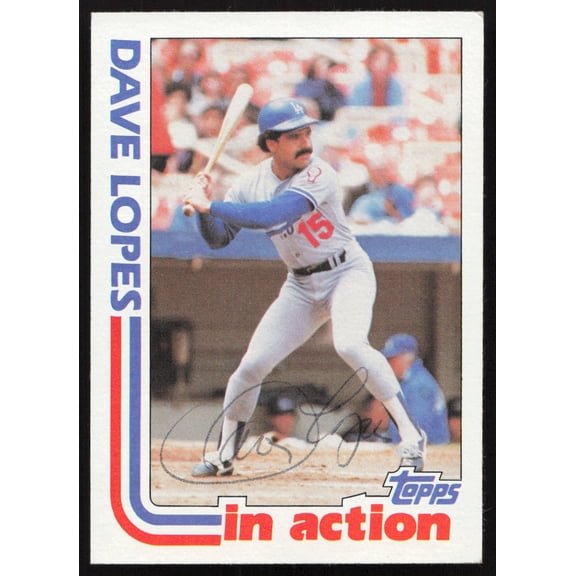 Dave Davey Lopes Autographed 1982 Topps Card #741 Los Angeles Dodgers SKU #264839