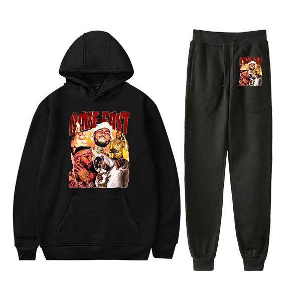 Dave East 2025 Merch Hoodie and SWEATPANTS set pop print Unisex Casual Street Clothing