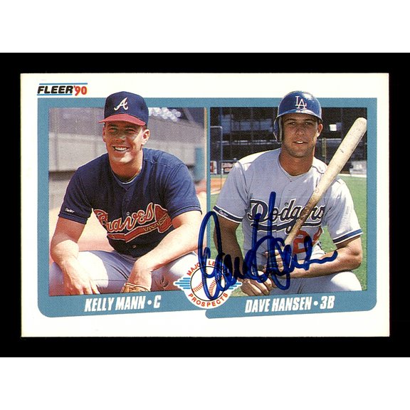 Dave Hansen Autographed 1990 Fleer Rookie Card #642 Los Angeles Dodgers SKU #183458