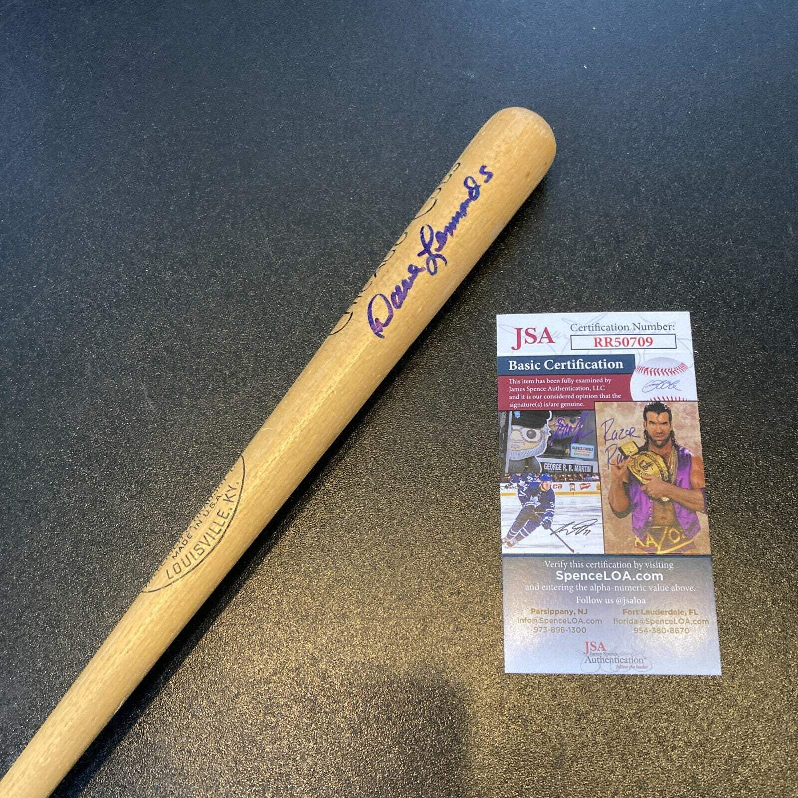 Dave Lemonds Signed Louisville Slugger Mini Baseball Bat Chicago Cubs JSA