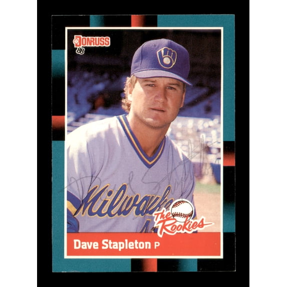 Dave Stapleton Autographed 1988 Donruss The Rookies Rookie Card #4 Milwaukee Brewers SKU #188543