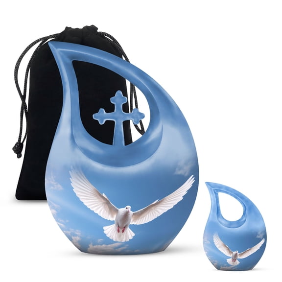 Dave Urn - Urns For Adult Male & Female - Adult Cremation Urns - Adult Funeral Urn - Ash Urns For Humans, cremation urn human ashes(Combo - 10" & 4", 2 Pcs)