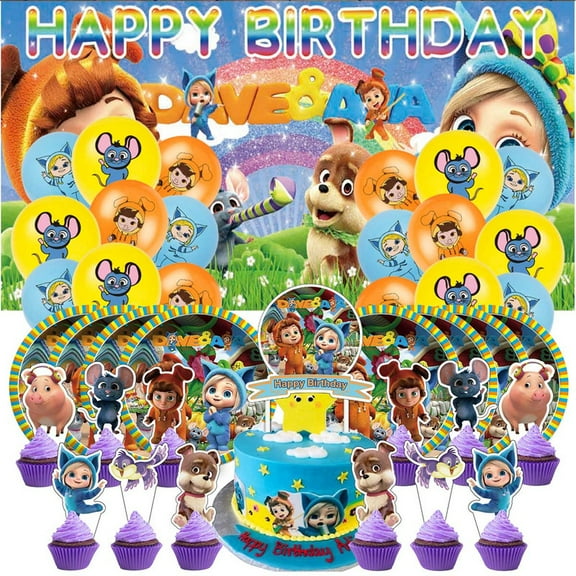 Dave and AVA Birthday Party Supplies Balloons Plates Decoration Cake Topper Decor Tableware Banner Backdrop