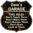 thumbnail image 1 of Dave's Garage Tool Rules Sign Shield Metal Gift 211110003052, 1 of 1