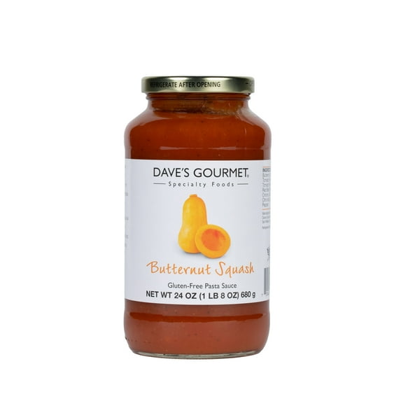 Dave’s Gourmet Butternut Squash Pasta Sauce, A Rich & Unique Twist for Spaghetti, Shelf-Stable, Gluten-Free, 24oz Jar
