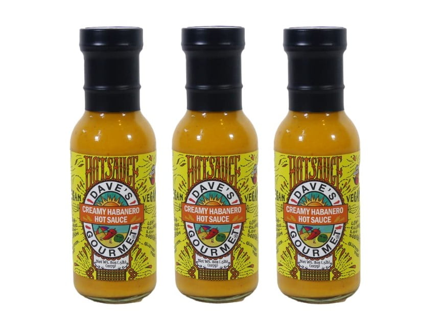 Dave's Gourmet Creamy Habanero Sauce-Medium Heat For Salads Sauces and Dressings, 8 Oz -3 Pack