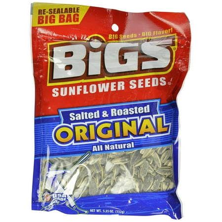 BIGS Original Salted & Roasted Sunflower Seeds, 5.35 Ounce (Pack of 8)