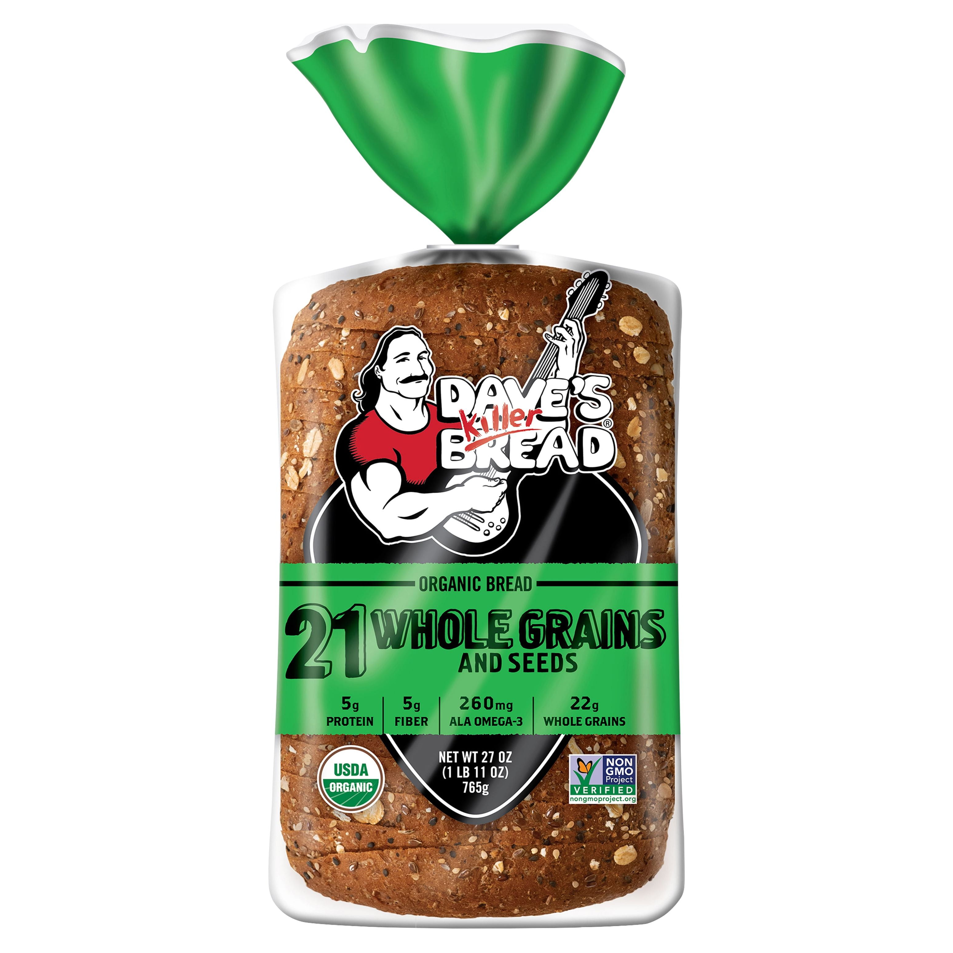 Dave's Killer Bread 21 Whole Grains and Seeds Organic Bread Loaf 27 ounce (Pack of 5)
