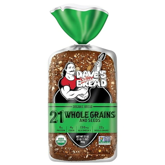 Dave's Killer Bread 21 Whole Grains and Seeds, Whole Grain Organic Bread, 27 oz Loaf