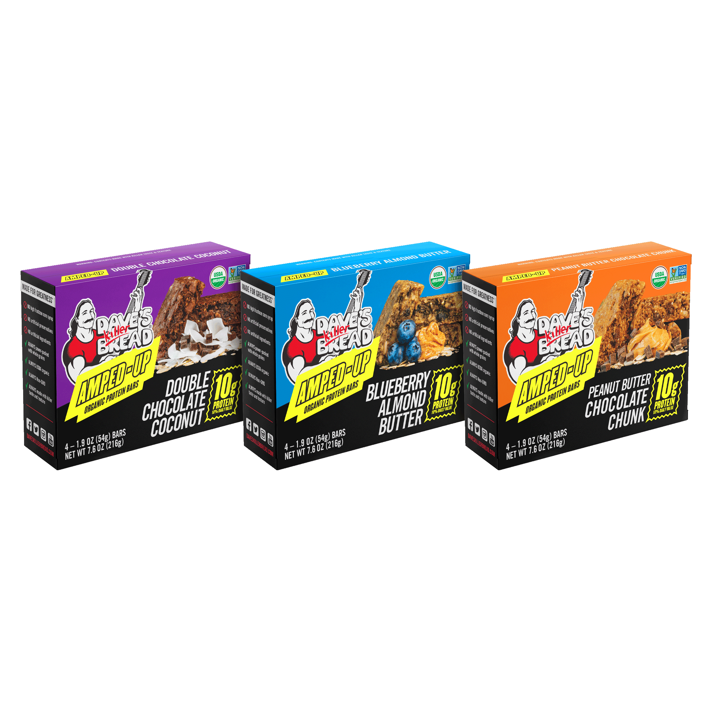 Dave's Killer Bread Amped up Protein Bars (Variety Pack)