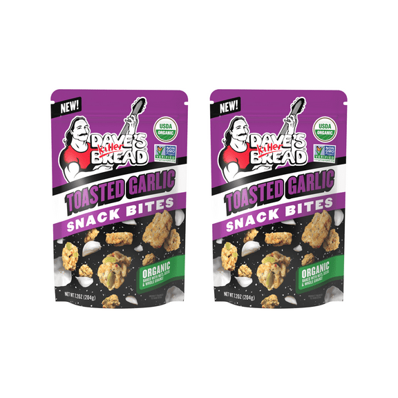 Dave's Killer Bread Baked Toasted Garlic Snack Bites, 7.2 oz (Pack of 2)
