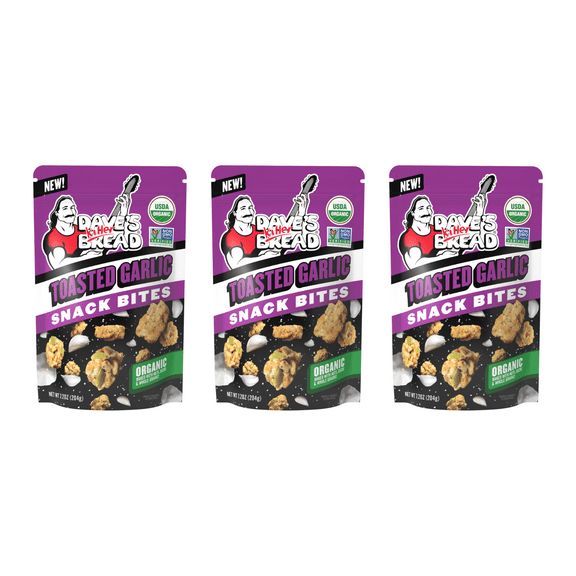 Dave's Killer Bread Baked Toasted Garlic Snack Bites, 7.2 oz (Pack of 3)