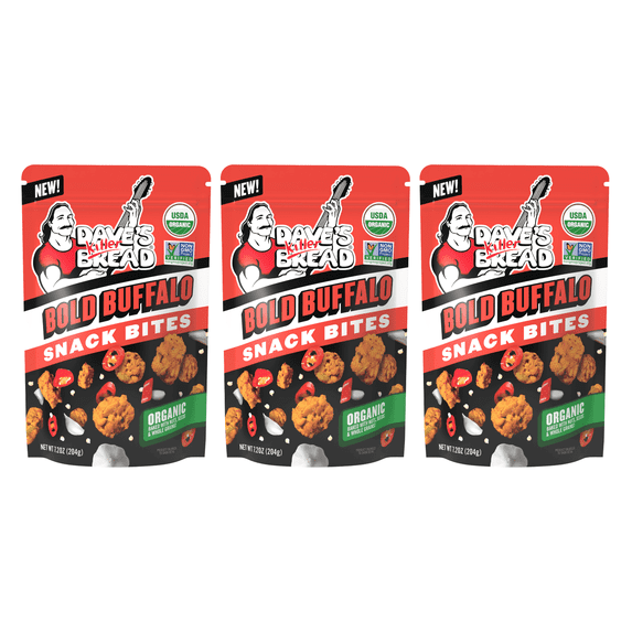 Dave's Killer Bread Bold Buffalo Organic Snack Bites, Buffalo Flavored Organic Snacks, 7.2 oz (Pack of 3)